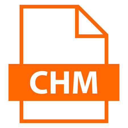 Use it in all your designs. Filename extension icon CHM Microsoft Compiled HTML Help in flat style. Quick and easy recolorable shape. Vector illustration a graphic element.のイラスト素材