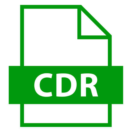 Use it in all your designs. Filename extension icon CDR CorelDRAW file format in flat style. Quick and easy recolorable shape. Vector illustration a graphic element.のイラスト素材