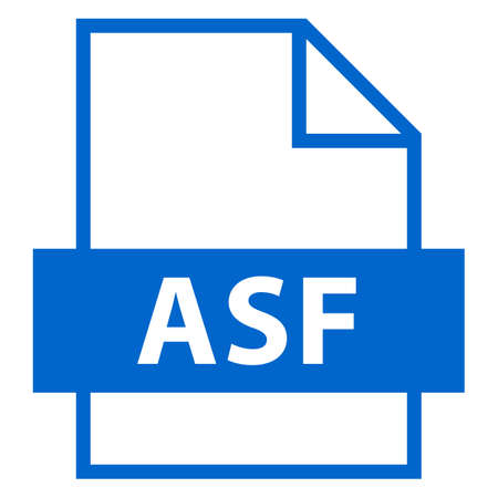 Use it in all your designs. Filename extension icon ASF Advanced Streaming Format, Active Streaming Format in flat style. Quick and easy recolorable shape. Vector illustration a graphic element.のイラスト素材