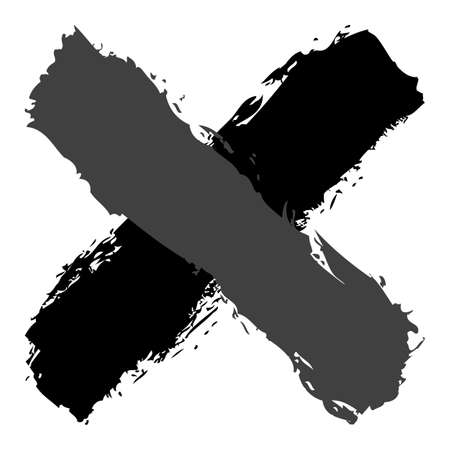 Use it in all your designs. Grayscale crosswise brushstroke paint created in sketch drawing handmade technique. Quick and easy recolorable vector illustration graphic elementのイラスト素材