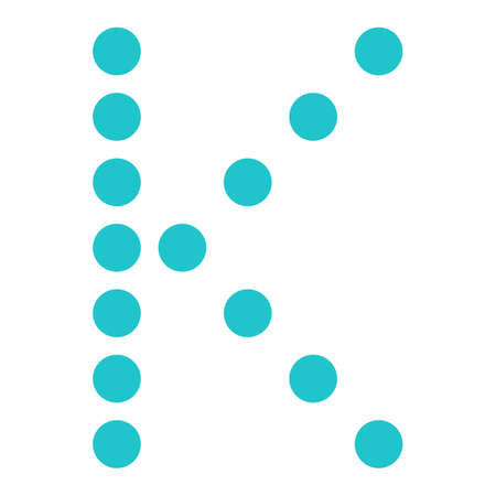 Use it in all your designs. Digital letter K display board for airport schedules, train timetables, scoreboard etc. Quick and easy recolor graphic element in technique vector illustrationのイラスト素材