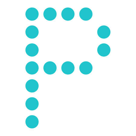 Use it in all your designs. Digital letter P display board for airport schedules, train timetables, scoreboard etc. Quick and easy recolor graphic element in technique vector illustrationのイラスト素材