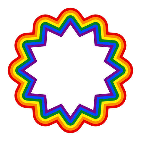 Rainbow pride flag LGBT movement in dodecagonal shape.のイラスト素材