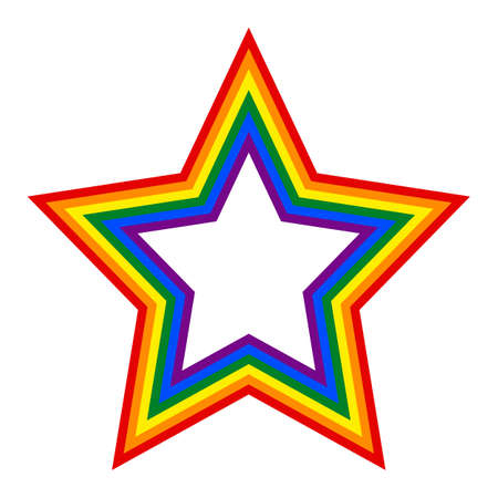Rainbow pride flag LGBT movement in star shape.のイラスト素材