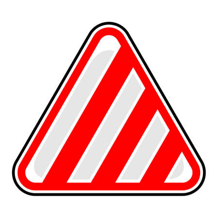 Triangle hazard, attention, warning, danger sign with diagonal warning stripes.のイラスト素材