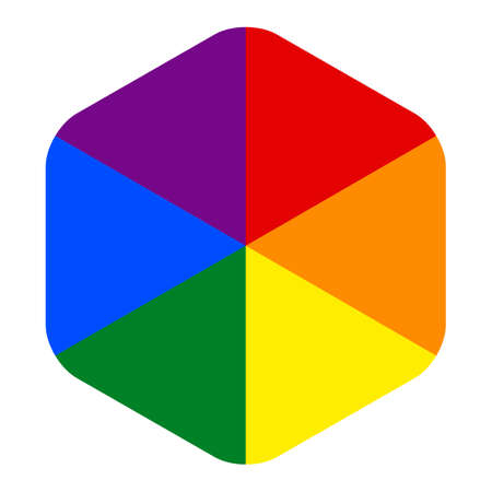Use it in all your designs. Rainbow pride flag LGBT movement in hexagon shape. This vector illustration a graphic element for design.のイラスト素材
