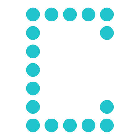 Use it in all your designs. Digital letter C display board for airport schedules, train timetables, scoreboard etc. Quick and easy recolor graphic element in technique vector illustrationのイラスト素材