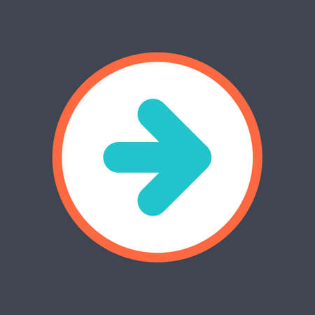 Arrow sign in a round icon. Web button is created in flat style. The design graphic element is saved as a vector illustration in the EPS file format.のイラスト素材