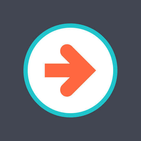 Arrow sign in a round icon. Web button is created in flat style.のイラスト素材