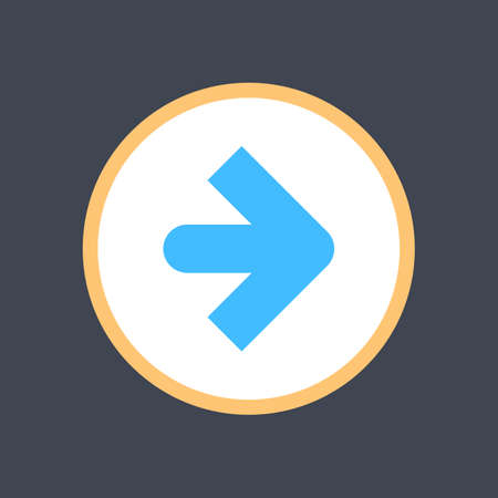 Arrow sign in a round icon. Web button is created in flat style. The design graphic element is saved as a vector illustration in the EPS file format.のイラスト素材