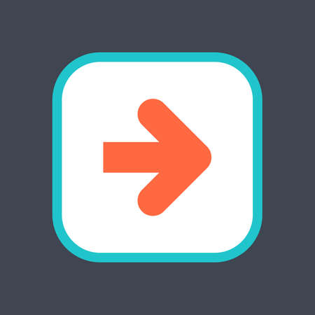 Arrow sign in a square icon. Web button is created in flat style. The design graphic element is saved as a vector illustration in the EPS file format.のイラスト素材