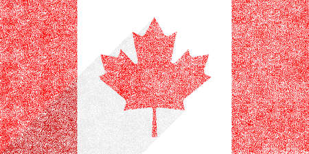 Canadian flag The Maple Leaf in flat long shadow style. To create this image used paint texture.のイラスト素材