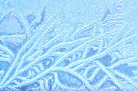 Ice patterns on winter glass
