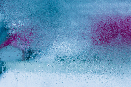 Water drops on car glass rain drops on clear windowの写真素材