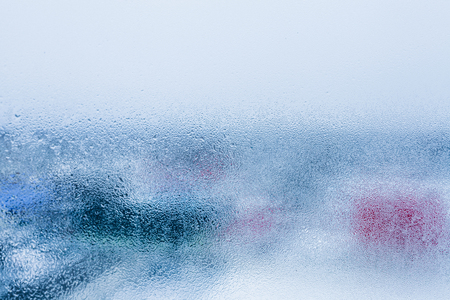 Drops on the window, high resolution background. Condensation, strong humidityの写真素材