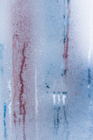 Window condensate or steam after rain, large texture or backgroundの写真素材