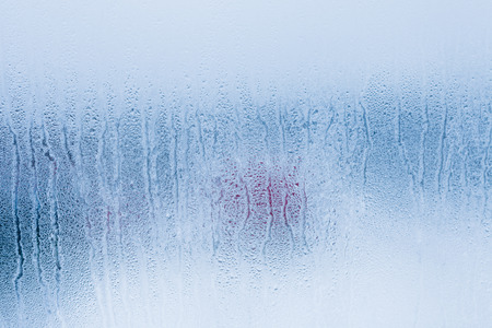 Drops on the window, high resolution background. Condensation, strong humidityの写真素材