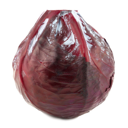 Fresh red cabbage on a white isolated background, clipping pathの写真素材