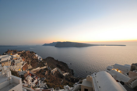 Oia village in Santorini Greeceの写真素材