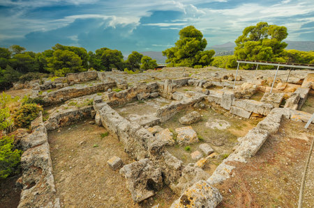 Ancient ruins in Aegina island, Greeceの写真素材