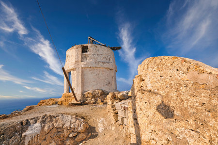 View of Chora village on Anafi island in Greece.の写真素材