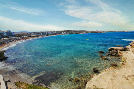Hersonissos beach in Crete islandの写真素材