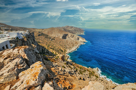 Island landscape, Folegandros Greece Cycladesの写真素材