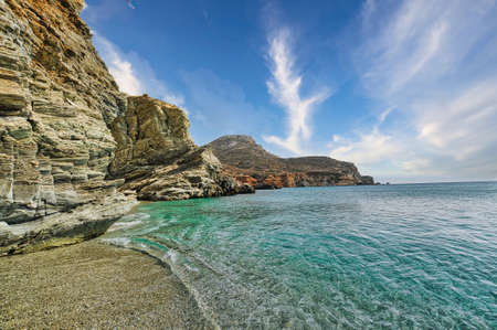 Agali beach in Folegandros, Greeceの写真素材