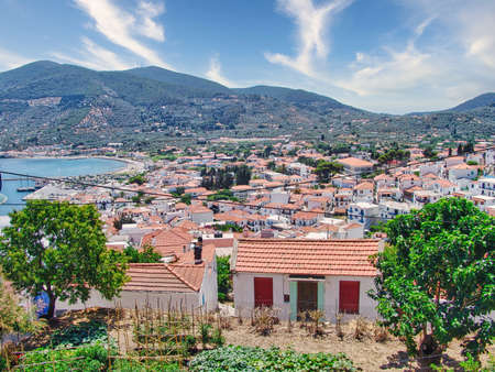 Skopelos town in Sporades, Greeceの写真素材