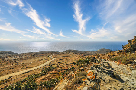 Folegandros island landscape in Greece