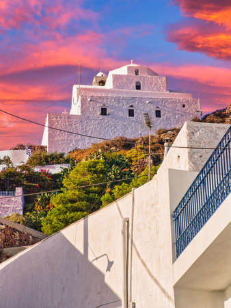 Plaka village in Milos island Greeceの写真素材
