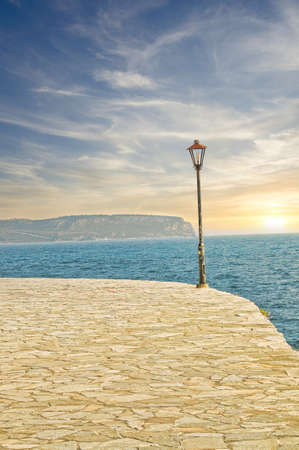 Scenery with sea in Nafplio townの写真素材