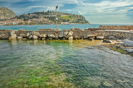 Bourtzi fortress in Nafplio,Greeceの写真素材