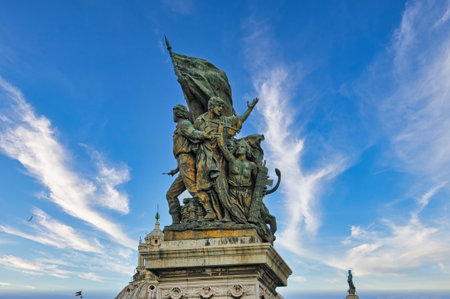 Statue in Rome city in Italy, Europeの写真素材