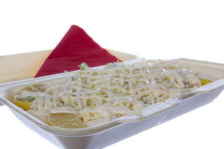 mayonnaise with grated cheese packed to go
