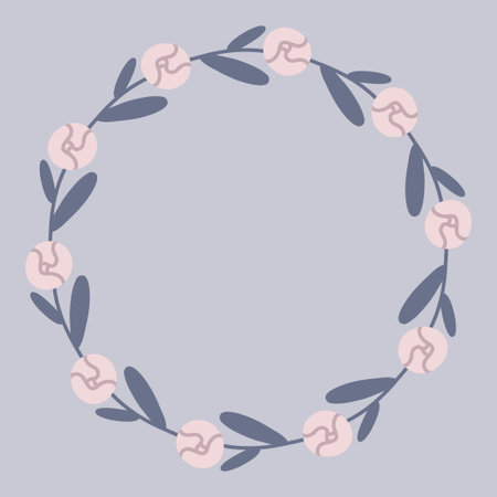 Vector cute illustration with pions flower frameのイラスト素材