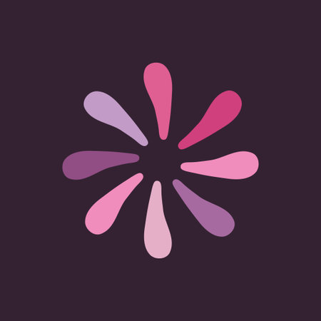 Vector cute illustration with simple flat pink petals flower logoのイラスト素材