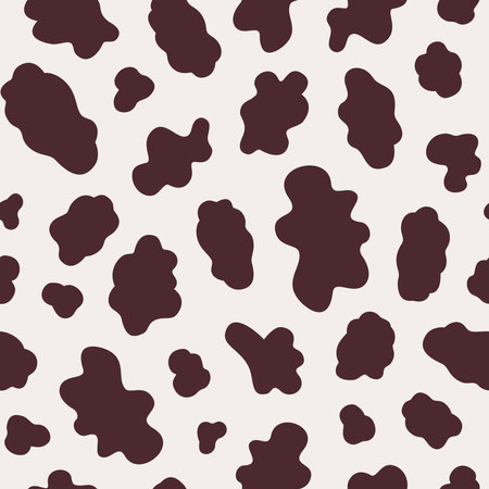 Vector cute cow seamless pattern with spots and monochrome colorsのイラスト素材