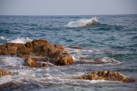 Rocky sea coast of the Russian Far East.
