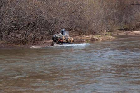 ATV travel in spring in Khabarovsk Territoryの写真素材