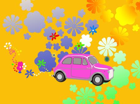 Hippie car fantasyの写真素材