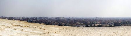 Cairo skyline with traditional Egyptian homesの写真素材