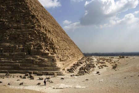 one of the great pyramids on the giza plateauの写真素材