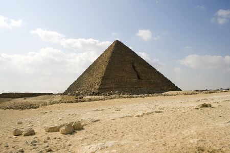 one of the great pyramids on the giza plateauの写真素材