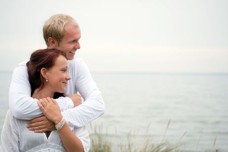 young couple in love embracingの写真素材