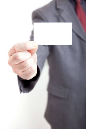 business man with blank cardの写真素材