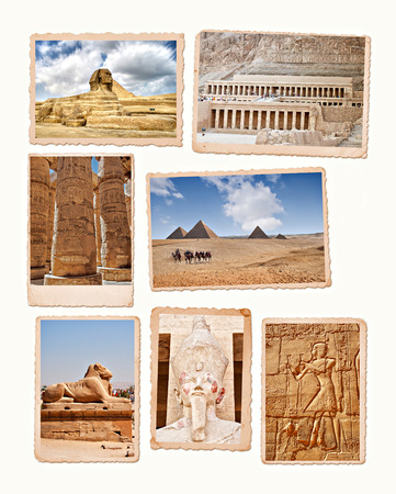Collection of images from the ancient wonders of Egypt の写真素材