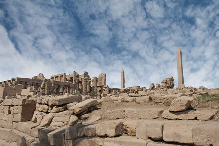 The karnak temple ruins at Luxor in Egypt の写真素材