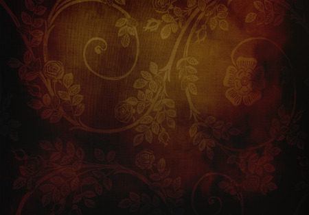 Image of a dirty peace of textile with printed flowers and grime.の写真素材