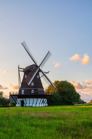 Image of a traditional type of windmill. Helsingborg, Sweden.